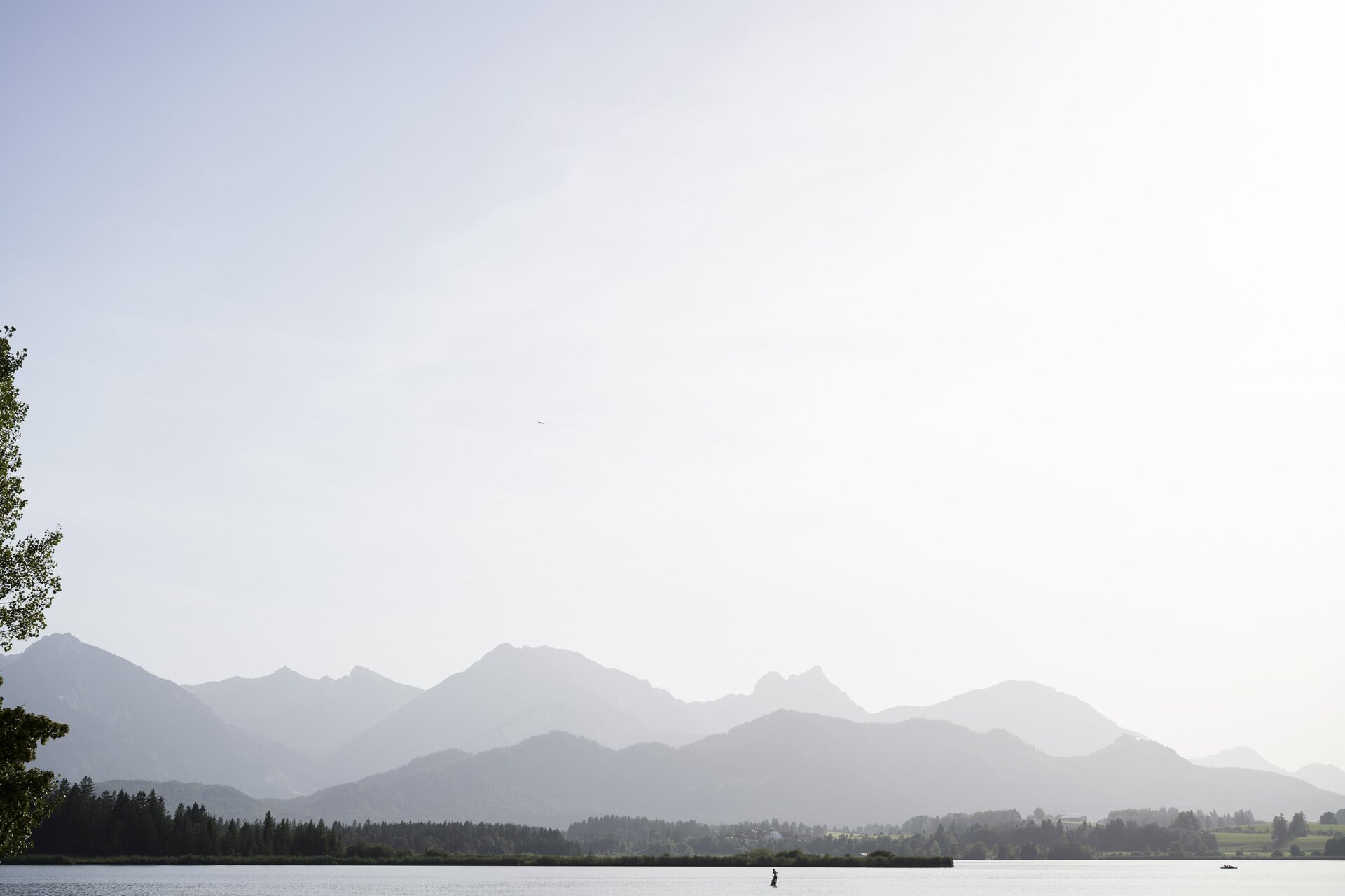 Berg-Ausblick über den Hopfensee vor der Privatklinik Alpreflect